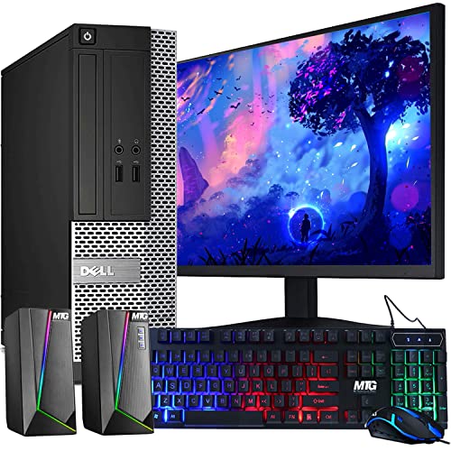 Dell OptiPlex Computer Desktop PC, Intel Core i5 3rd Gen 3.2 GHz, 16GB RAM, 2TB HDD, MTG, 22 Inch LED Monitor, RGB Keyboard and Mouse, WiFi, Windows 10 Pro (Renewed)