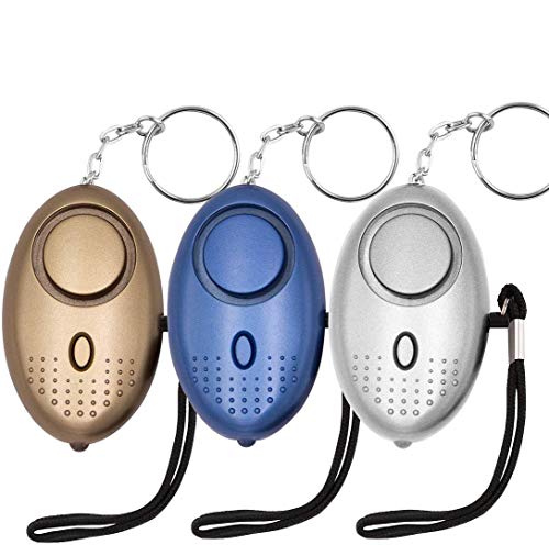 KOSIN Safe Sound Personal Alarm, 3 Pack 145DB Personal Security Alarm Keychain with LED Lights, Emergency Safety Alarm for Women, Men, Children, Elderly (3 Pack)1