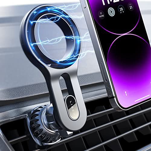 Compatible for MagSafe Car Mount [12 Strong Magnets] LISEN Magnetic Phone Holder for Car [Easily Install] Hands Free iPhone Car Holder Fit for iPhone 14 13 12 Pro Max MagSafe Case