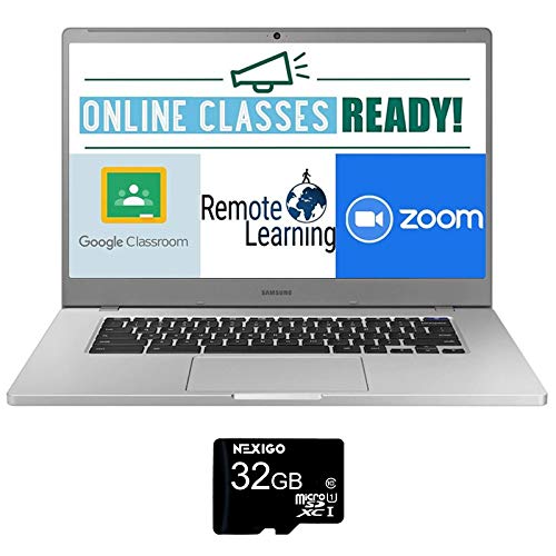 2021 Samsung Chromebook 4+ 15.6 Inch Laptop| FHD 1080P Display| Intel Celeron N4000 up to 2.6 GHz| 4GB LPDDR4 RAM| 32GB eMMC| WiFi| Webcam| Chrome OS + NexiGo 32GB MicroSD Card Bundle