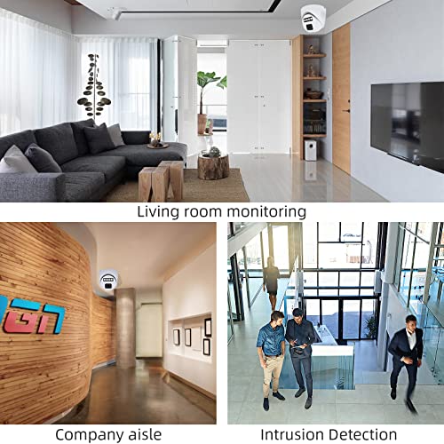 Poe Security Camera System, Indoor IR Dome, 5MP NVR 8 Channel Human Detection, CCTV Surveillance Wired, True WDR, 4pcs POE Dome Cameras Home Security System H.265 2TB Hard Drive, APP View