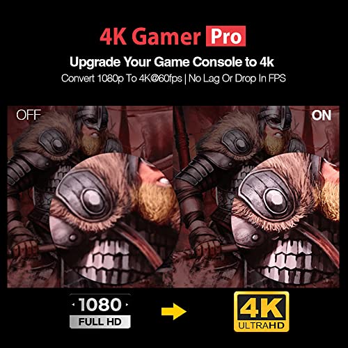 PhotoFast 4K Gamer Pro Video Game Console HDMI 4k upscaler 1080p to 4k @60fps without lag upscale for Nintendo Switch / Nintendo Switch OLED / Wii U / PlayStation 4 / PS3 / Xbox & more