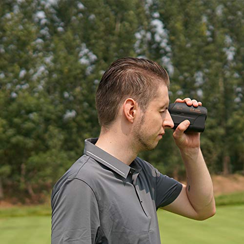 MOESAPU Golf Rangefinders Accuray 1 Yd 600 Yards with Flag Lock, Continuous Scan - Laser Range Finder with Pinsensor - Laser Binoculars - with AAA Battery (TM600VH)