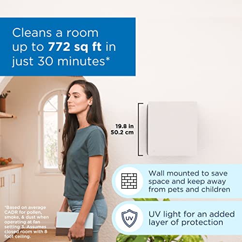 Medify MA-45 Air Purifier, True HEPA H13 Filter with UV Disinfection, 772 sq ft Coverage | Allergies, Wildfire Smoke, Dust, Odors, Pollen, Pet Dander | Quiet 99.9% Removal to 0.1 Microns | White