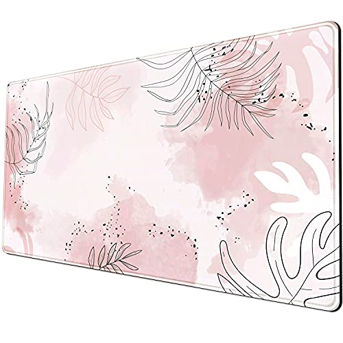 Boho Pastel Painting Desk Mat Abstract Desk Mat Cute Desk Mat Mouse Mat Extended Mouse Pad Extra Large Desk Mat Large Mouse Pad （31.5X15.75in） Laptop Protector Computer Accessories Cute Pink Desk mat