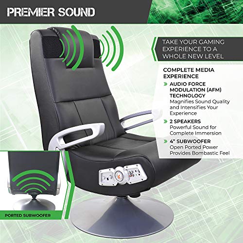 X Rocker Wireless Pedestal SE 2.1 PC Office Gaming Chair, 30.7" x 23.2" x 39.76", Black