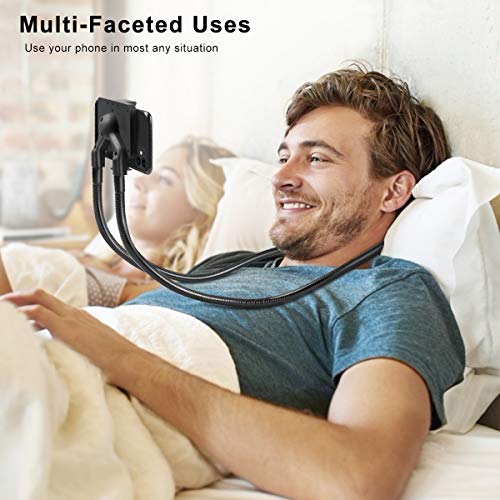 B-Land Cell Phone Holder, Universal Mobile Phone Stand, Lazy Bracket, DIY Flexible Mount Stand with Multiple Function (Black)
