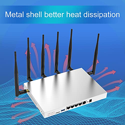 Zbtlink WG3526 4G LTE Router AC1200 Dual Band Cat6 Gigabit WiFi 4G Wireless Router with Industrial Grade Metal Case/Detachable External 6×5dBi Antennas/SIM Card Slot Unlocked Router USB 3.0 Port