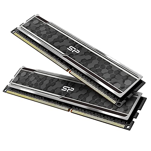 Silicon Power Value Gaming DDR4 RAM 32GB (16GBx2) 3200MHz (PC4 25600) 288-pin CL16 1.35V UDIMM Desktop Memory Module with Heatsink Grey SP032GXLZU320BDAJ7