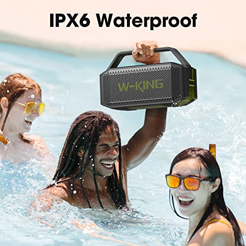 Bluetooth Speaker, W-KING 60W Loud Portable Bluetooth Speaker IPX6 Waterproof, 40H Playtime, Outdoor Powerful Stereo Speaker with 10400mAH Power Bank, Rich Bass, Bluetooth 5.0, TF Card, NFC, EQ, AUX