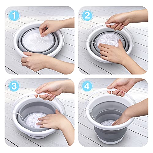 Mini Washing Machine, USB Portable Foldable Laundry Tub Washer for Socks Underwear Bra, Portable Washing Machine Folding Clothes Washing Machines Small Washer for Home Apartments/Dorms
