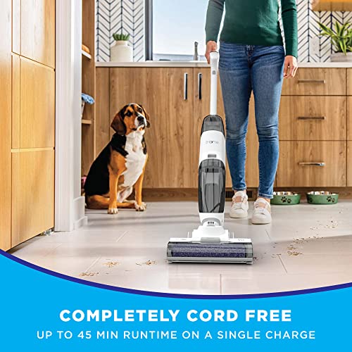 iHome WetVac WV5, Cordless Wet Dry Vacuum Cleaner and Mop, Self Cleaning Brush Roll, Dual Tank System, Multi Surface Hard Floor Cleaner, 45 Minute Runtime