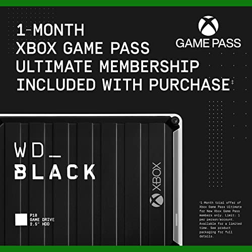 WD_BLACK 4TB P10 Game Drive for Xbox - Portable External Hard Drive HDD with 1-Month Xbox Game Pass - WDBA5G0040BBK-WESN