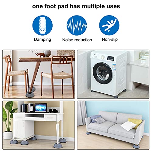 Dadop 4Pcs Anti Vibration Pads for Washing Machine and Dryer Shock and Noise Cancelling Washing Machine Support Prevent Moving Shaking Walking Universal Size