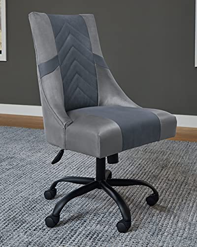 Signature Design by Ashley Barolli Swivel Gaming Chair, Dining Height, Blue & Dark Gray