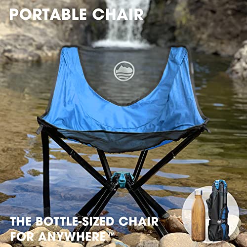 CLIQ Camping Chairs - Most Funded Camping Chair in Crowdfunding History. | Bottle Sized Compact Outdoor Chairs | Sets up in 5 Seconds | Supports 300lbs | Aircraft Grade Aluminum (Sky)