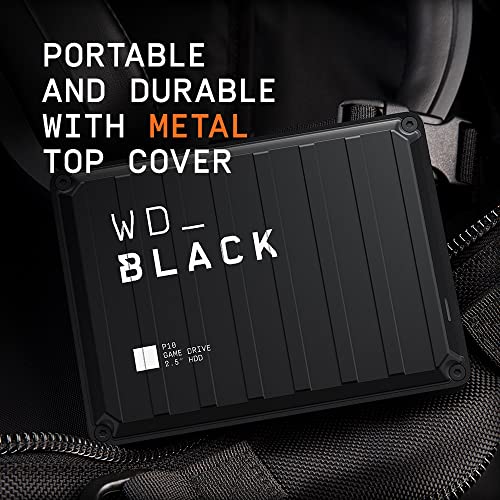 WD_BLACK 2TB P10 Game Drive - Portable External Hard Drive HDD, Compatible with Playstation, Xbox, PC, & Mac - WDBA2W0020BBK-WESN