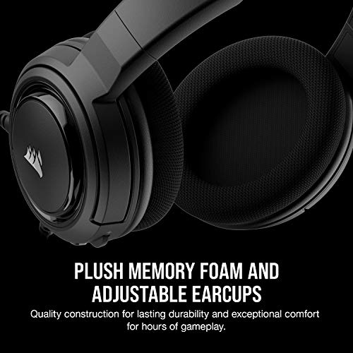 Corsair HS35 - Stereo Gaming Headset - Memory Foam Earcups - Works with PC, Mac, Xbox Series X, Xbox Series S, Xbox One, PS5, PS4, Nintendo Switch, iOS and Android - Carbon (CA-9011195-NA)