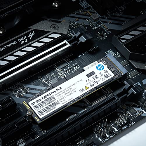 HP EX900 Pro 512GB NVMe PC SSD - PCIe Gen3 (8.0 GT/s) x 4, M.2 2280, 3D NAND Internal Solid Hard State Up to 2240 MB/s with DRAM Cache - 9XL76AA#ABA