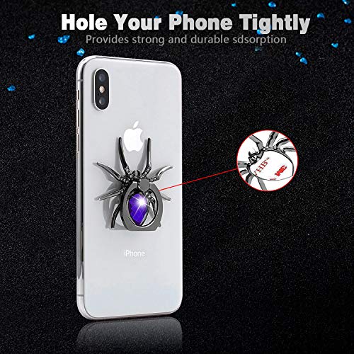 Spider Phone Ring Holder Stand, Allengel Animal Phone Ring Finger Grip Rhinestone Phone Kickstand for All Smartphone (Purple)