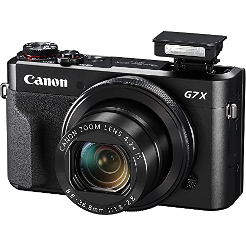 Canon PowerShot G7 X Mark II Digital Camera (1066C001), 64GB Card, NB13L Battery, Corel Photo Software, Card Reader, Soft Bag, Flex Tripod + More (International Model)