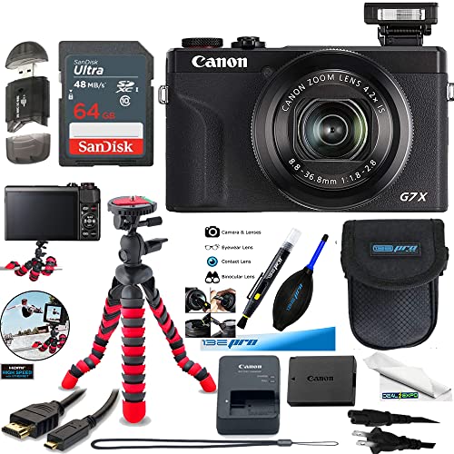 Canon PowerShot G7X Mark III Digital 4K Vlogging Camera, Black Expo Advanced Accessories Bundle + Manufacture Accessories (9PCS)