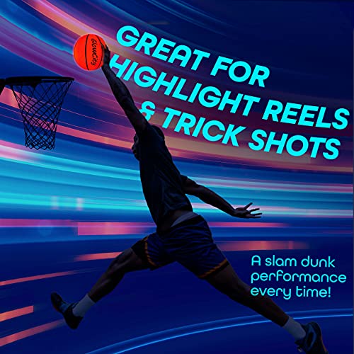 GlowCity Glow in The Dark Size 7 Basketball for Teen Boy - Glowing Red Basket Ball, Light Up LED Toy for Night Ball Games - Sports Stuff & Gadgets for Kids Age 8 Years Old and Up