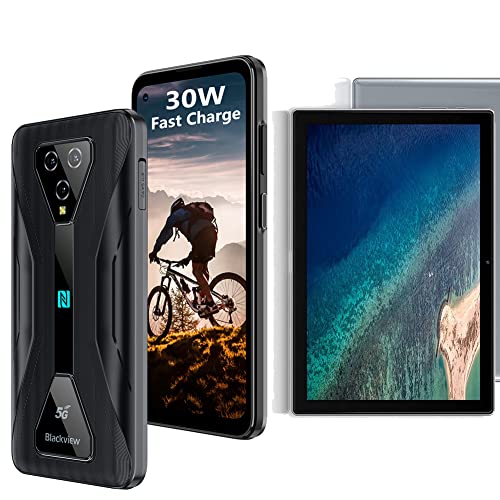 Blackview BL5000 Rugged 5G Phones Unlocked with 6.5" FHD Display, 8GB +128GB Big Storage,4980 mAh Massive Battery, Tablet Blackview Tab8, 10.1 inch Android Tablets with 4GB+64 GB Octa Core Processor