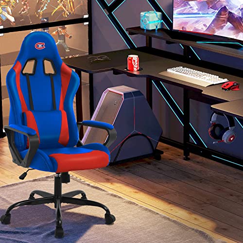 PC Gaming Chair Ergonomic Office Chair Desk Chair PU Leather Computer Chair High Back Racing Chair with Lumbar Support Armrest for Home Office (Black, MON)