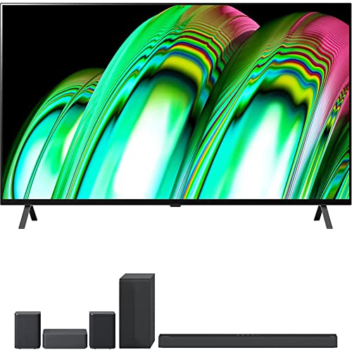 LG OLED65A2PUA 65 Inch A2 Series 4K HDR Smart TV with AI ThinQ (2022) Bundle with LG S65Q 3.1 Ch High Res Audio Sound Bar and 2.0 Ch Sound Bar Wireless Rear Speaker Kit