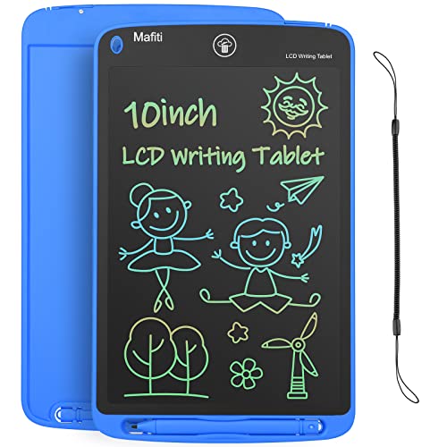 LCD Writing Tablet 10 Inch Colorful Screen Electronic Writing Drawing Pads Doodle Board for Kids Boys Girls Blue