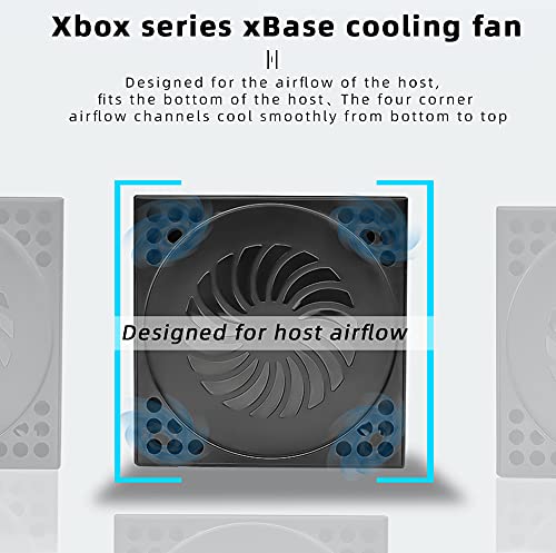 U/D Cooling Fan for Xbox Series X with 4 Fan and 3 USB Port Xbox Series X External Cooler Turbo Temperature Control Fan Console Standing Mount Cooling System