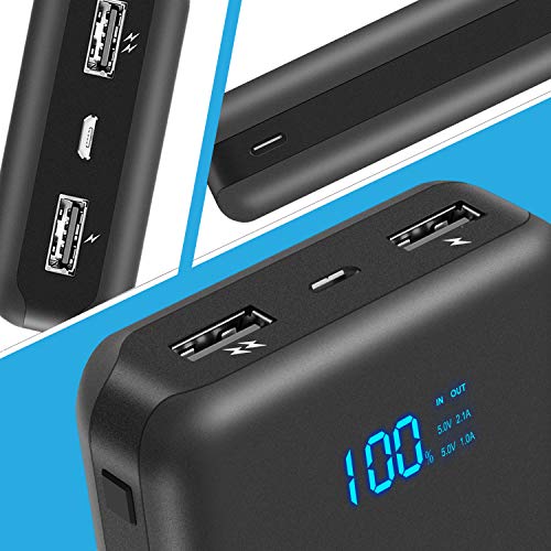 Ayeway Battery Pack 5V 26800mAh Portable Charger Power Bank with Dual outlets & LCD Display,External Battery Phone Charger Compatible with iPhone,Samsung Galaxy and More.(USB C for Input ONLY)