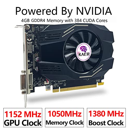 GeForce GT 1030 4GB GDRR4 64 Bit HDMI DVI Output Computer Graphics Card, Single Cooling Fan Video Card for PC Gaming