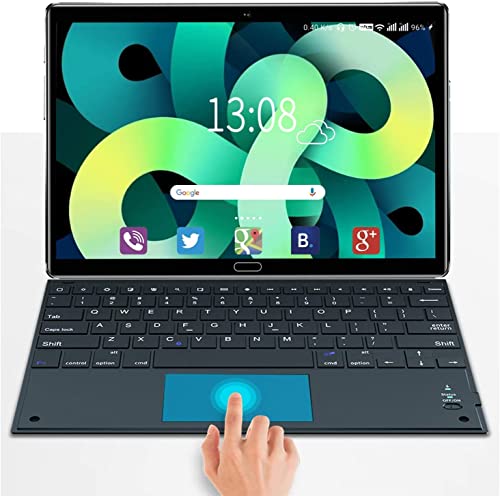 Tablet with Keyboard 10.8 Inch 2560X1600 (2K) Screen 10-Core 2.3Ghz CPU 5G-Dual WiFi, 4GB RAM+64GB ROM/512GB Expandable Android 10.0, (Green)