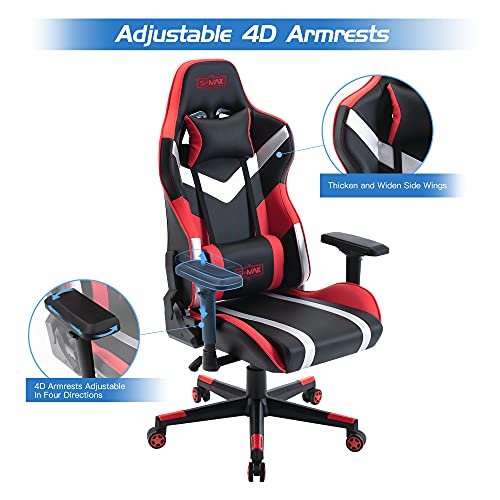 S*MAX Gaming Chair and Gaming Desk with Led Lights Gaming Chair with Wide Seat