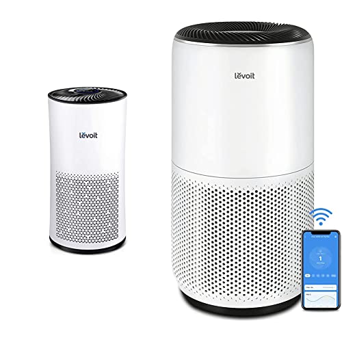 LEVOIT Air Purifier, White & Air Purifiers for Home Large Room, Smart WiFi and PM2.5 Monitor H13 True HEPA Filter Removes Up to 99.97% of Particles, 1005 sq.ft, White