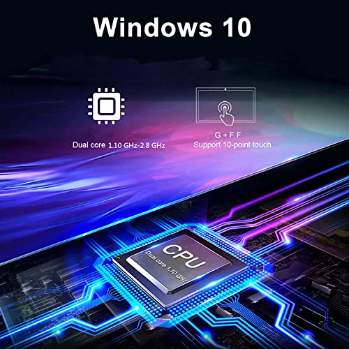 Tablet 10 Inch Windows 10 Tablets with Keyboard Mouse 4GB DDR 64GB Storage 1200X1920 IPS FHD Screen, Dual Camera 3500mA HDMI, BT GPS, 2 in 1 Tablet PC Mini Computer Portable Laptop (Gray)