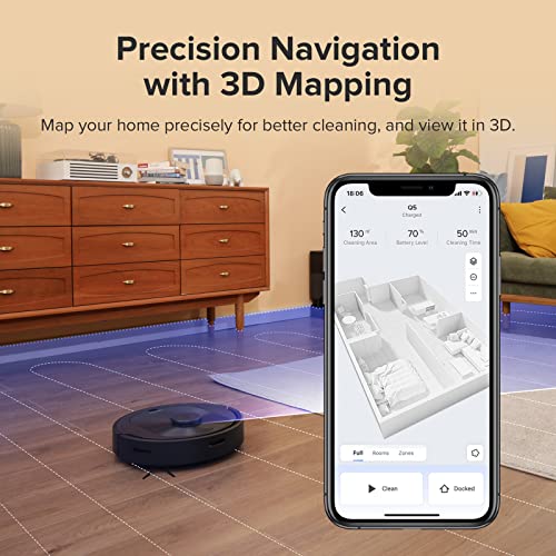 Roborock Q5 Robot Vacuum with Strong 2700Pa Suction, Upgraded from S4 Max, LiDAR Navigation, Multi-Level Mapping, 180 mins Runtime, No-go Zones, Ideal for Carpets and Pet Hair