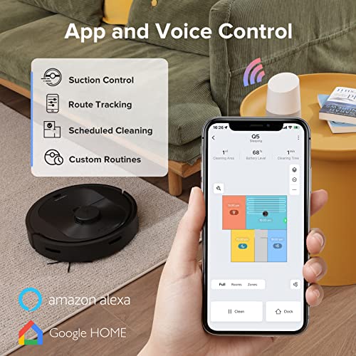 Roborock Q5 Robot Vacuum with Strong 2700Pa Suction, Upgraded from S4 Max, LiDAR Navigation, Multi-Level Mapping, 180 mins Runtime, No-go Zones, Ideal for Carpets and Pet Hair