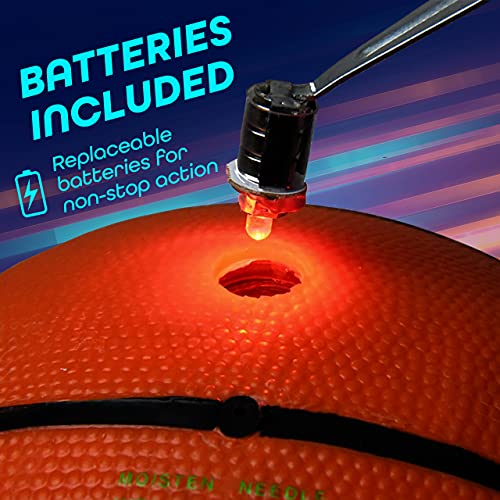 GlowCity Glow in The Dark Size 7 Basketball for Teen Boy - Glowing Red Basket Ball, Light Up LED Toy for Night Ball Games - Sports Stuff & Gadgets for Kids Age 8 Years Old and Up