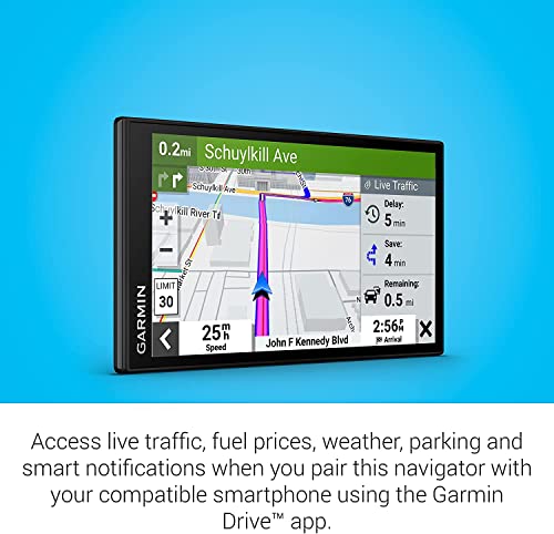 Garmin DriveSmart 66, 6-inch Car GPS Navigator with Bright, Crisp High-Resolution Maps and Garmin Voice Assist Bundle with EZEE PowerPack (4 Items)