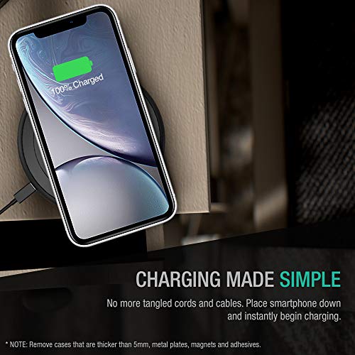 XDesign Wireless Charger for iPhone 12 Mini, 12, 12 Pro, 12 Pro Max, SE (2020), 11 Pro Max, Xs Max, XR, AirPods, Galaxy S20 S10 S9 S8 Note 10 9, 10W Qi-Certified Station Anti-Slip Base [No AC Adapter]