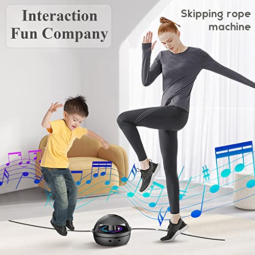 Electronic Fitness Jump Rope Portable Motorized Rope Skipping Hopper Game No-Rope Design, Having Fun Exercising with Smart Jump Rope Machine Equipped with 10 Speeds & Jump Counter（Blue）