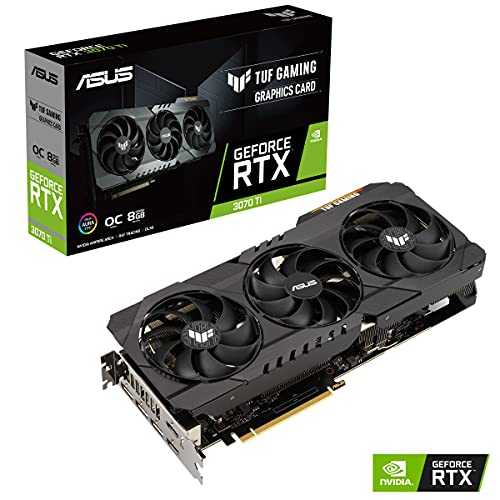 ASUS TUF Gaming NVIDIA GeForce RTX 3070 Ti OC Edition Graphics Card (PCIe 4.0, 8GB GDDR6X, HDMI 2.1, DisplayPort 1.4a, Dual Ball Fan Bearings, Military-Grade Certification, GPU Tweak II)