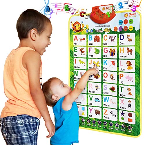 Just Smarty Interactive Alphabet Wall Chart, Learning & Education Toy with Activities & Games for Kids Ages 3-5, Toddler Letter Learning Board, Developmental Speech Therapy Toy for Preschool Kids