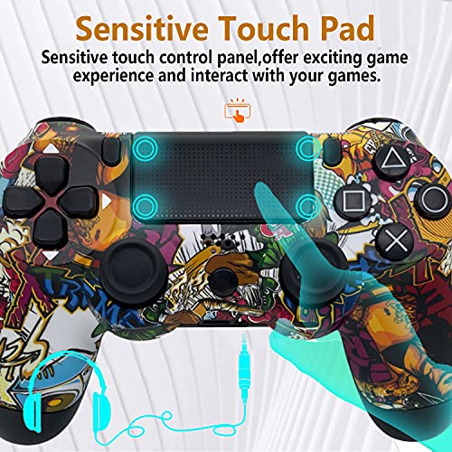 Wireless Controller，Wireless Gaming Controller, Replacement for P-4 Controller，Dual-Vibration Joystick Gamepad Computer Game Controller for PC Windows，Enhanced Remote Joystick/Audio/Touch pad