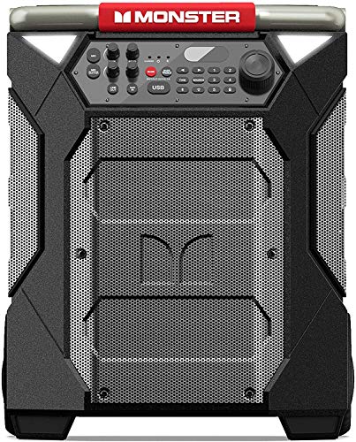 Monster Rockin' Roller 270 Portable Indoor/Outdoor Wireless Speaker, 200 Watts, Up to 100 Hours Playtime, IPX4 Water Resistant, Qi Charger, Connect to Another TWS Speaker (Slate)