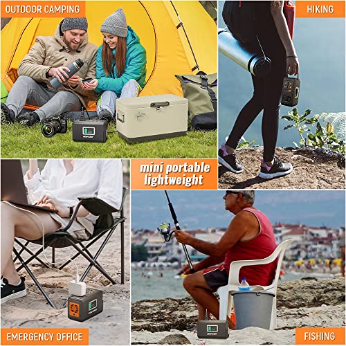 HOWEASY 120W Portable Power Station, 88WH Solar Generator, Lithium Battery Power with 2 110V AC (Peak 150W) Socket/ 3 DC Ports/2 USB QC3.0/LED Light for CPAP Outdoor Camping Trip Hunting Emergency