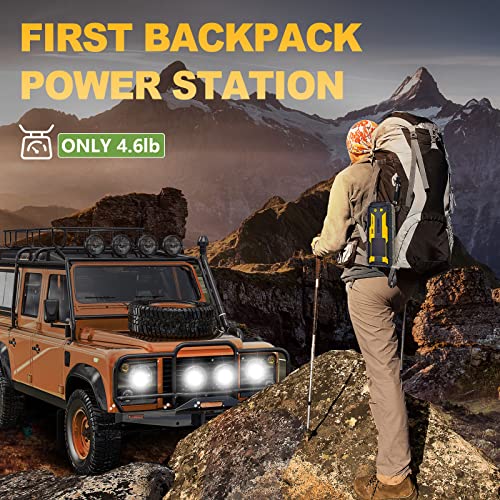 GOOLOO GTX280 Portable Backpack Power Station, Waterproof 280Wh (77000mAh) Power Bank with 120W AC Outlet, 12V Jump Starter, PD100W in/Out, Portable Charger for Outdoor Hiking and Camping